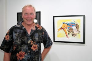 Artist Jeffrey K. Fisher at last year's 'The Drawn Word' opening reception. Photo by Jeff Foster