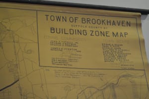 The first town zoning map, which was created in 1936. Photo by Barbara Donlon