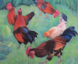"Pecking Order" pastel, by Jeanette Dick