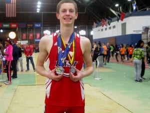 Dan Claxton took second in the high jump at the state championship. Photo from the Smithtown Central School District