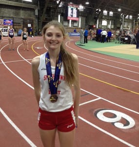 Jackie Gallery placed sixth in the 3,000-meter run. Photo from the Smithtown Central School District