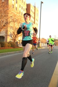 Erin Henderson runs in the Tallahassee Marathon in which she finished third. Photo from Henderson