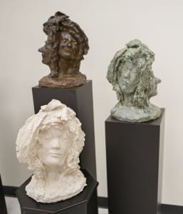 LT Cherokee’s last work, ‘Faces of Eve,’ in bronze, plaster and plaster recast. Photo from Spirit of Huntington Art Center