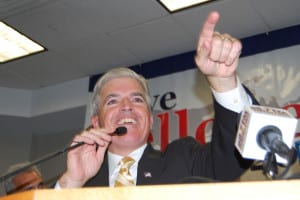 Steve Bellone gives a speech after being re-elected Suffolk County executive. Photo by Rohma Abbas