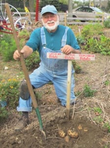 Fred Drewes plants a vegetable garden. Photo from Fred Drewes