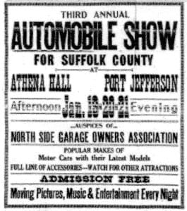 Ad in the Port Jefferson Echo: Jan. 13, 1927, page 2. Photo from Beverly Tyler