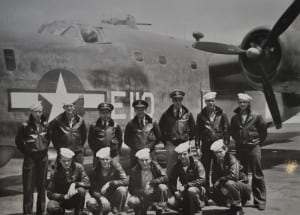 Fred Gumbus, bottom row, second from right, was a tail gunner in the Naval Air Force. Photo from the veteran