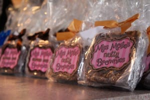 “Miss Mollie’s Brownies” are packaged and arranged at her home. Photo by Giselle Barkley 