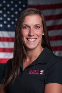Annie O'Shea, who graduated from Comsewogue, recently won her first World Cup gold medal in a skeleton race in Lake Placid, NY. Photo from the USA Bobsled and Skeleton Federation.