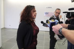 Sheldon Leftenant's wife Angelica said her husband is innocent after the sentencing on Monday. Photo by Victoria Espinoza