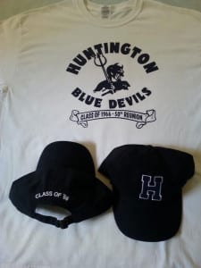 The Huntington class of 1966 reunion cap and t-shirt, which will be sent to those that make a $66 donation. Photo from Lucille Buergers