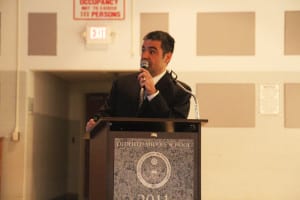 Francesco Ianni, assistant superintendent for administration and human resources, speaks during the budget presentation. Photo by Victoria Espinoza