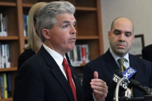 Suffolk County Executive Steve Bellone urged residents to remain cautious when answering the phone, as a result of the increase in phone scams across the county. Photo by Desirée Keegan