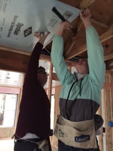 Local students help in the construction of a Habitat for Humanity build in Rocky Point. Photo from North Shore Youth Council 