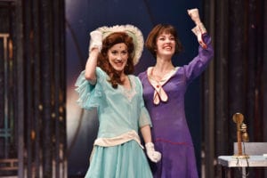 Sarah Stevens (as Miss Dorothy Brown) and Tessa Grady (as Millie Dillmount) sing “How the Other Half Lives” in a scene from ‘Thoroughly Modern Millie.’ Photo from Michael DeCristofaro