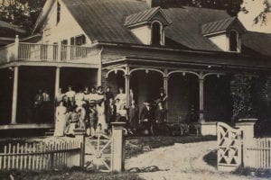 The old Hallock Homestead which is now the Three Village Inn. Photo from WMHO