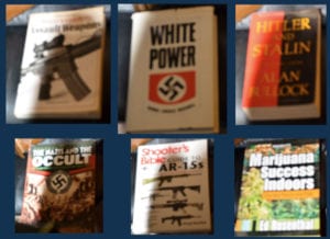 Nazi and drug-related reading material were found inside a home in Mount Sinai. Photo from SCPD
