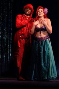 Kin-Zale Jackson (Sebastian) and M.E. Junge (Ariel) in a scene from "The Little Mermaid." Photo by Lisa Schindlar