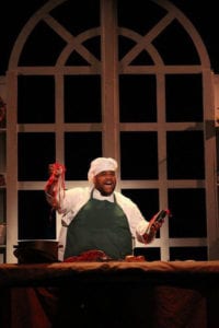 Kyle Petty (Chef Louis) in a scene from "The Little Mermaid." Photo by Lisa Schindlar