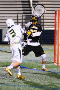 Chirs Grillo fires at the cage for the score in Ward Melville's semifinal win over Lakeland-Panas. Photo by Bill Landon