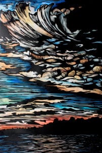 A piece of Atkinson’s work inspired by the sunset at Eaton’s Neck. Photo from Beth Atkinson