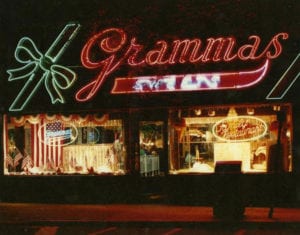 Grammas’ original neon sign is being re-created by craftsmen for Heritage Weekend. Photo from Port Jeff Village