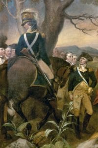 Jonathan Trumbull captures a member of Tallmadge’s dragoons in excerpt from painting. 