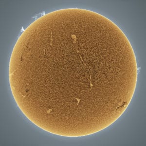 A photo of the sun taken with the new telescope by Alan Friedman
