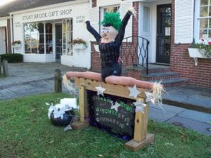 A sparkly (and flexible) witch greets visitors to the Stony Brook Village Center in a previous year. File photo