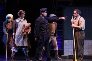 Jeremy Hudson and cast in a scene from ‘Urinetown The Musical.’ Photo courtesy of SCPA