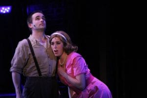 Samantha Carroll and Jeremy Hudson sing ‘Follow Your Heart’ in a scene from ‘Urinetown.’ Photo courtesy of SCPA