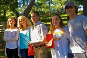 Winners of the Long Island Apple Festival’s apple pie contest, from left, Liana and Gabrielle Lofaso, Christopher McAndrews and Sabrina Sloan and Chris Muscarella. Not shown, Erin Lovett. Photo by Tara La Ware