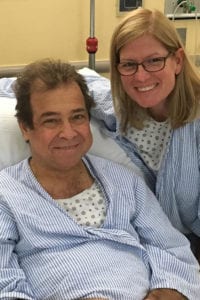 Brookhaven Town Councilwoman Jane Bonner and her friend Tom D’Antonio after their surgeries to transplant her kidney into his body in April. Photo from Jane Bonner