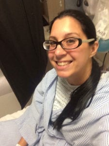 Bielski-Stoff waits to enter the operating room before her double mastectomy Oct. 4. Photo from Bielski-Stoff