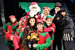 The cast of ‘Barnaby Saves Christmas’. Photo by Peter Lanscombe, Theatre Three Productions Inc.